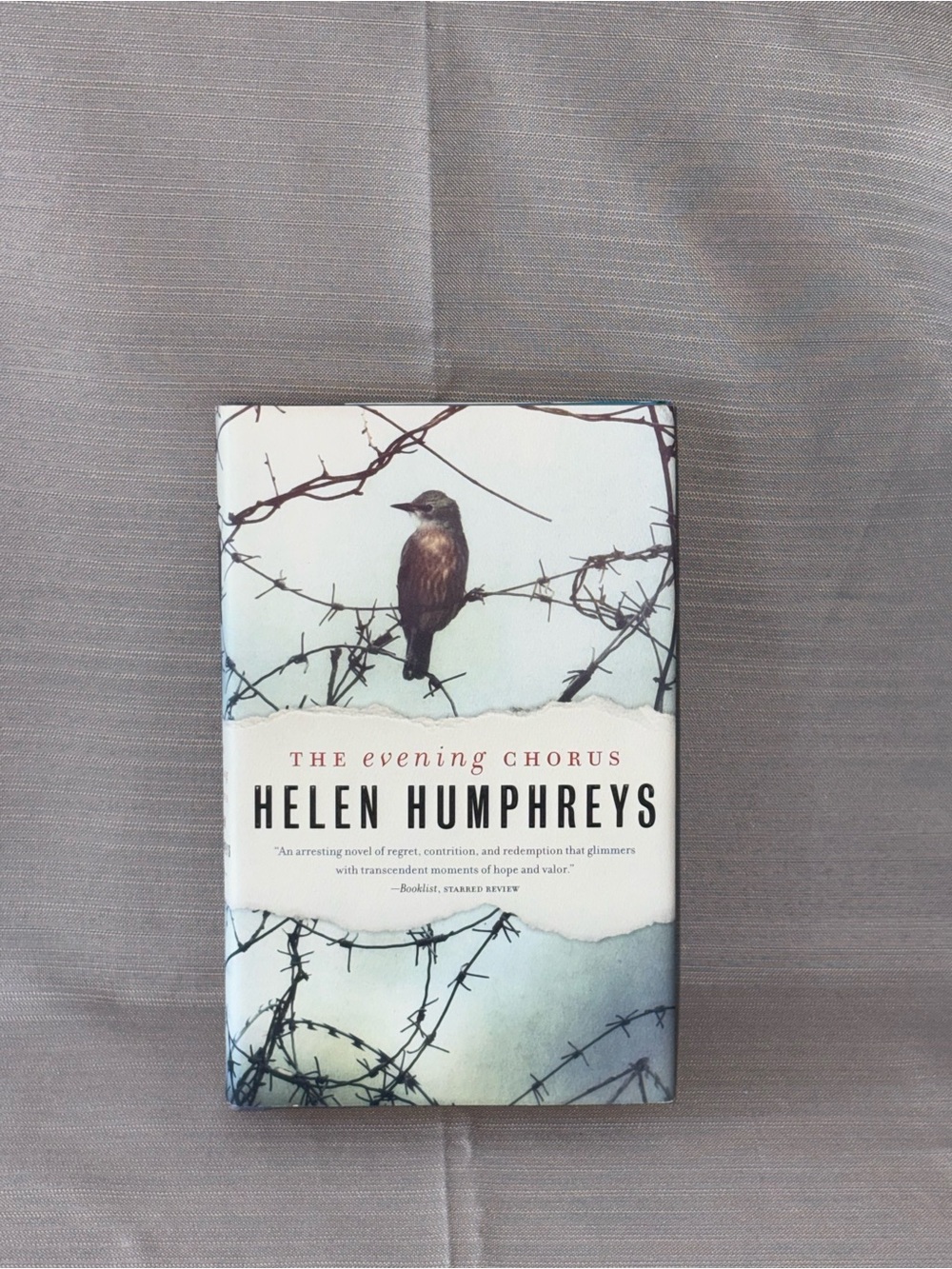 Helen Humphreys The Evening Chorus Book Cover Pillow - Gray